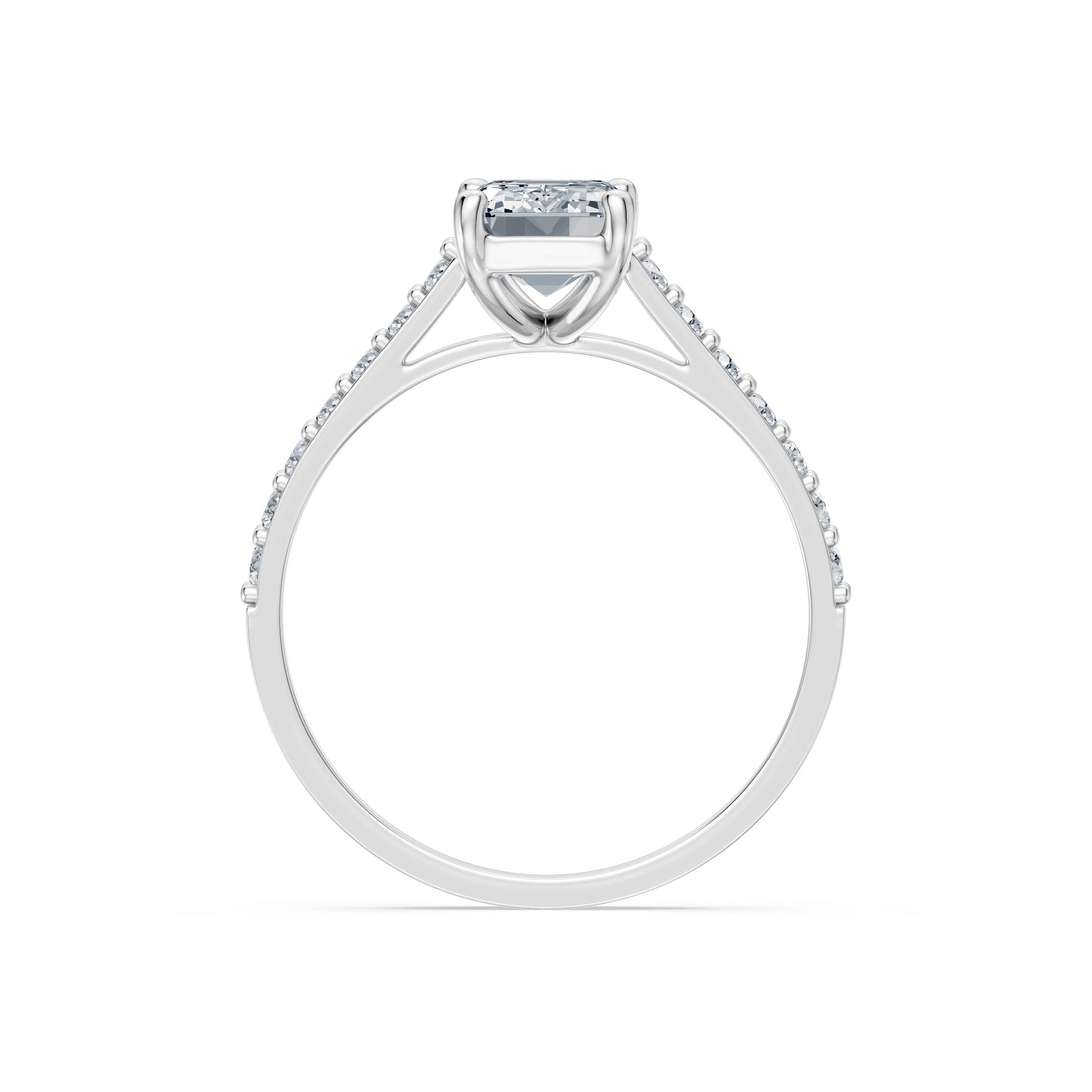 Emerald Lab Grown Diamond Slim Pave Eternity Ring 1.5ct by Qutahia Jewellery