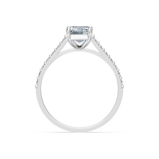 Emerald Lab Grown Diamond Slim Pave Eternity Ring 1.5ct by Qutahia Jewellery