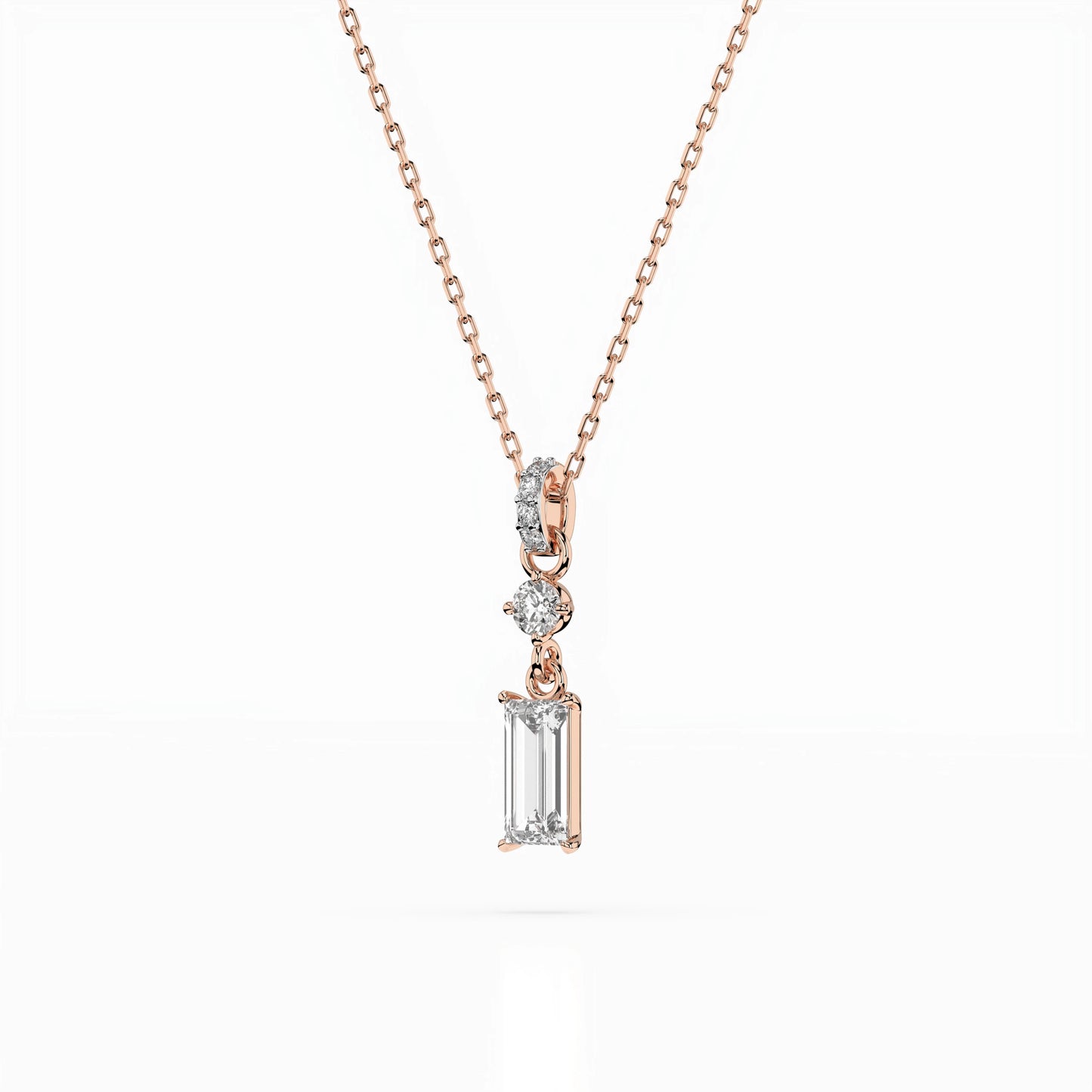 Solitaire Necklace (Baguette), 0.04 ct — 104-10071/3(0.30)BAQ