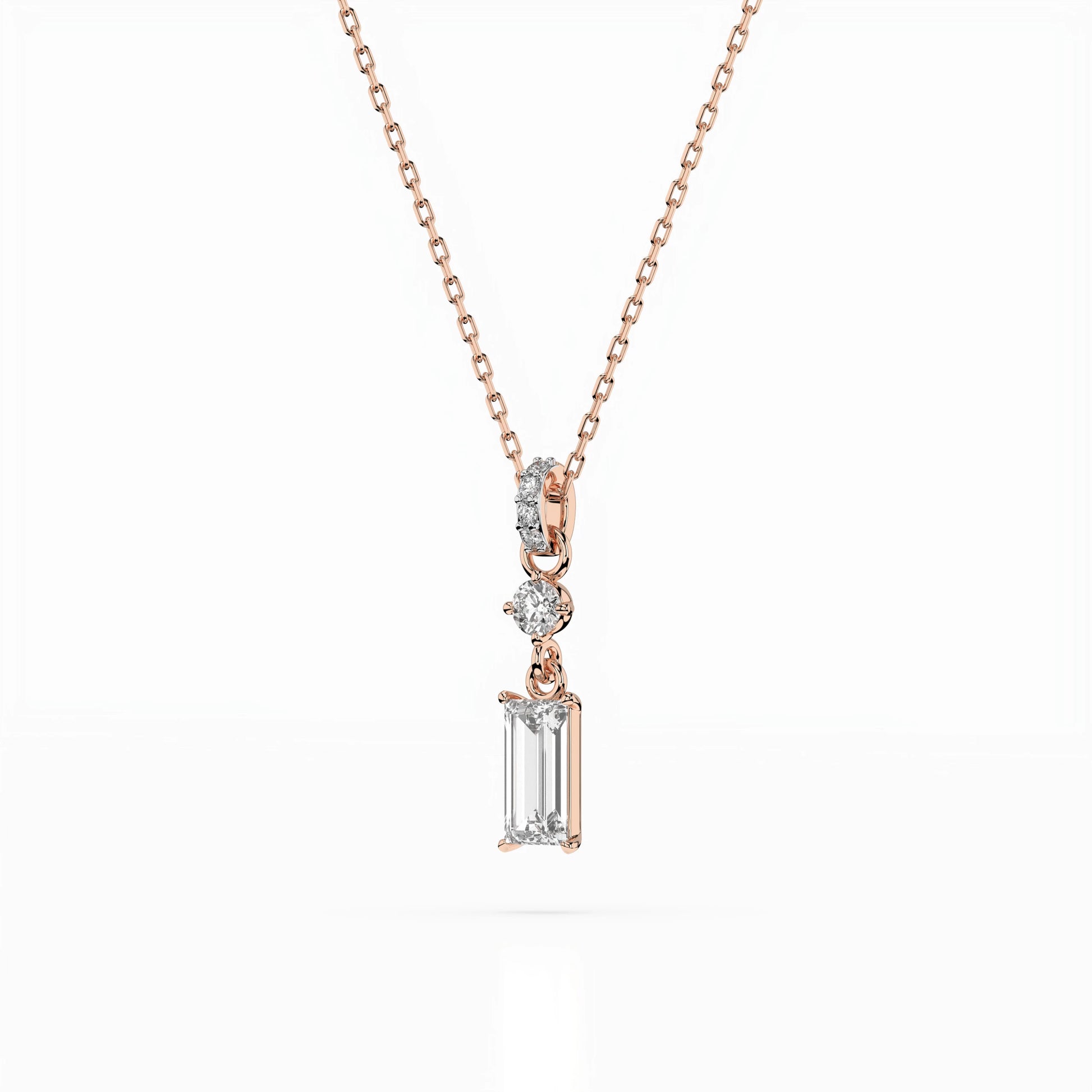 Solitaire Necklace (Baguette), 0.04 ct — 104-10071/3(0.30)BAQ