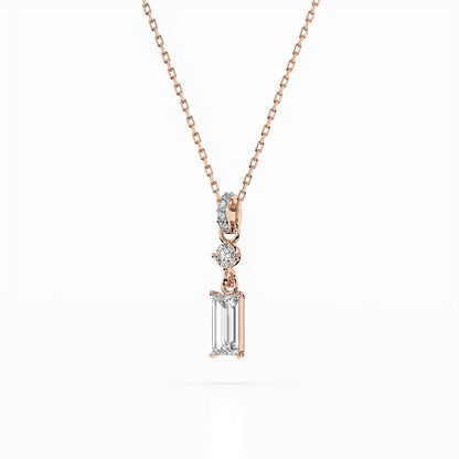 Solitaire Necklace (Baguette), 0.04 ct — 104-10071/3(0.30)BAQ