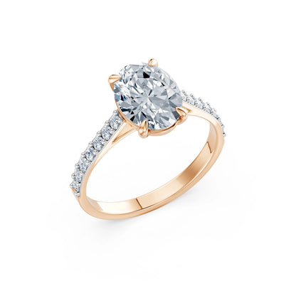 Oval Lab Grown Diamond Slim Pave Eternity Ring 2.0ct by Qutahia Jewellery