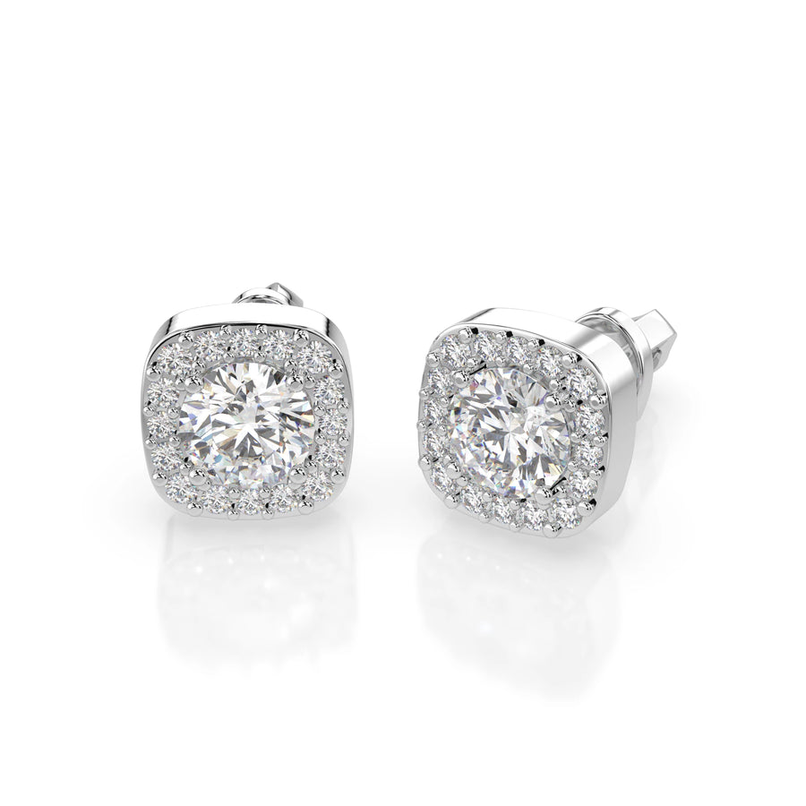 Diamond Eternity Earrings Round 0.6ct by Qutahia Jewellery