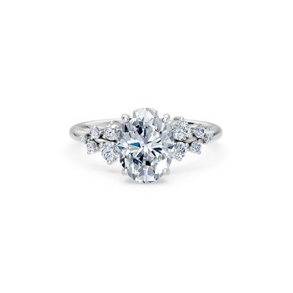 Oval Lab Grown Diamond Classic Pave Eternity Ring 2.0ct by Qutahia Jewellery