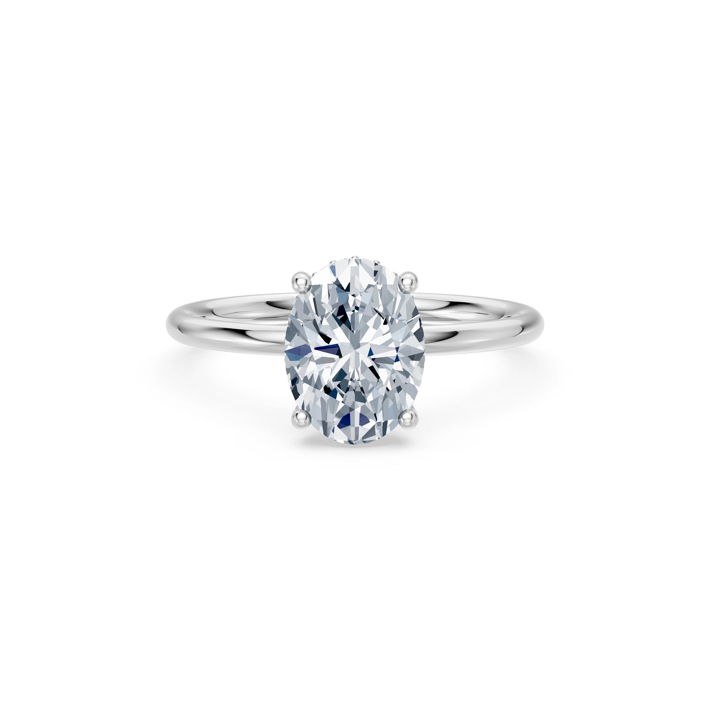 Oval Lab Grown Diamond Micro Pave Engagement Ring 2.0ct by Qutahia Jewellery