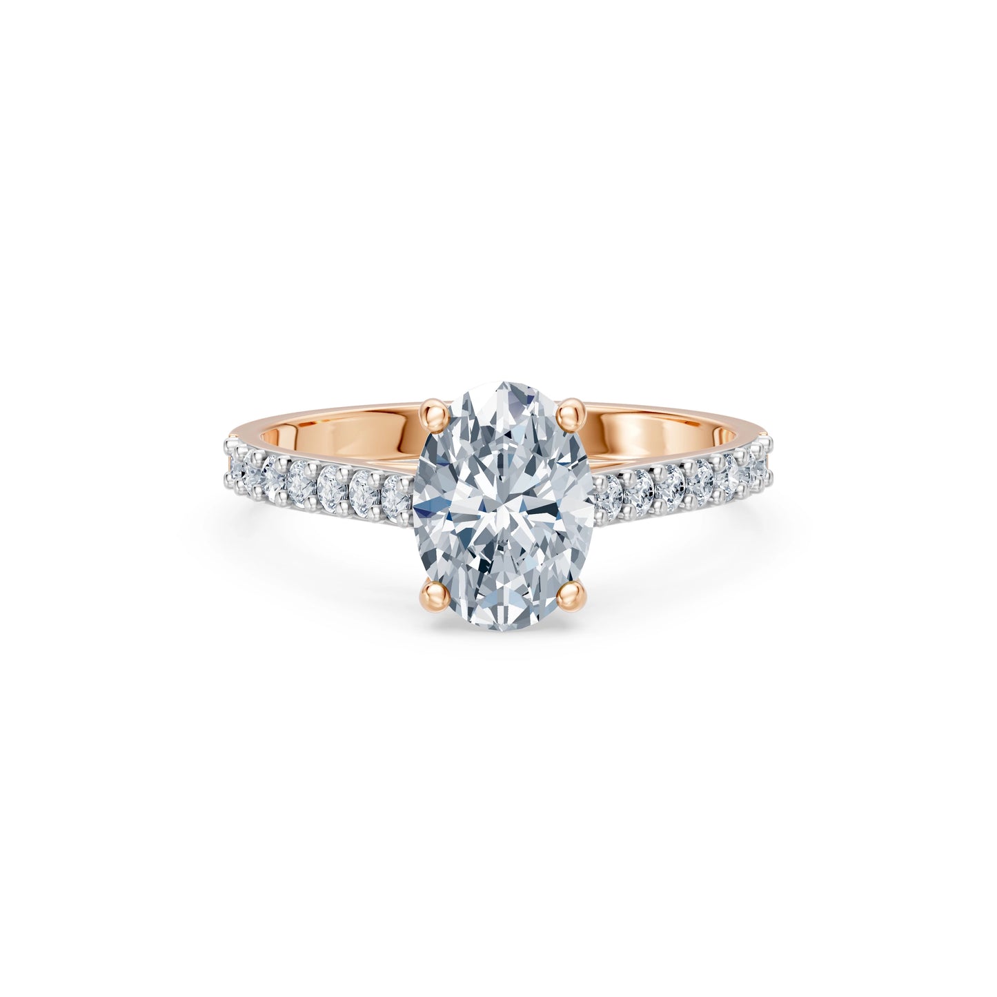 Oval Lab Grown Diamond Slim Pave Eternity Ring 1.5ct by Qutahia Jewellery
