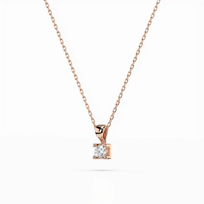 Solitaire Necklace (Round), 0.08 ct — 104-10013(2.7)
