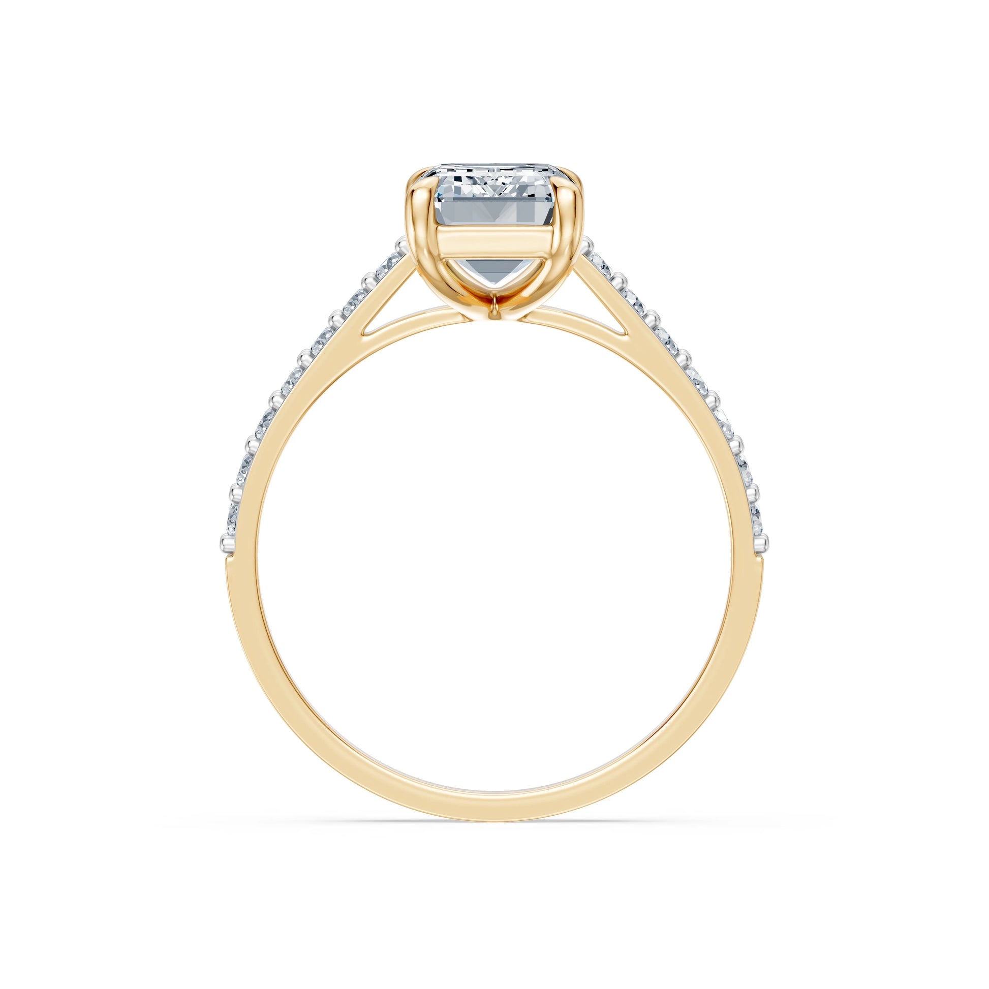 Emerald Lab Grown Diamond Slim Pave Eternity Ring 2.0ct by Qutahia Jewellery