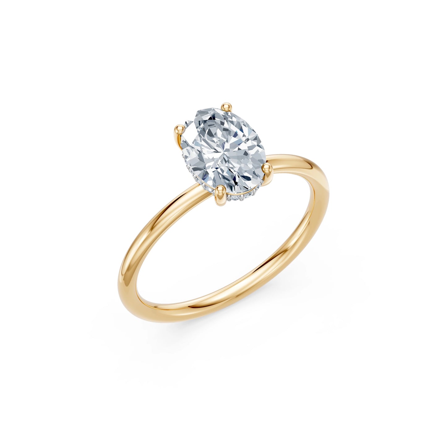 Oval Lab Grown Diamond Micro Pave Engagement Ring 1.5ct by Qutahia Jewellery