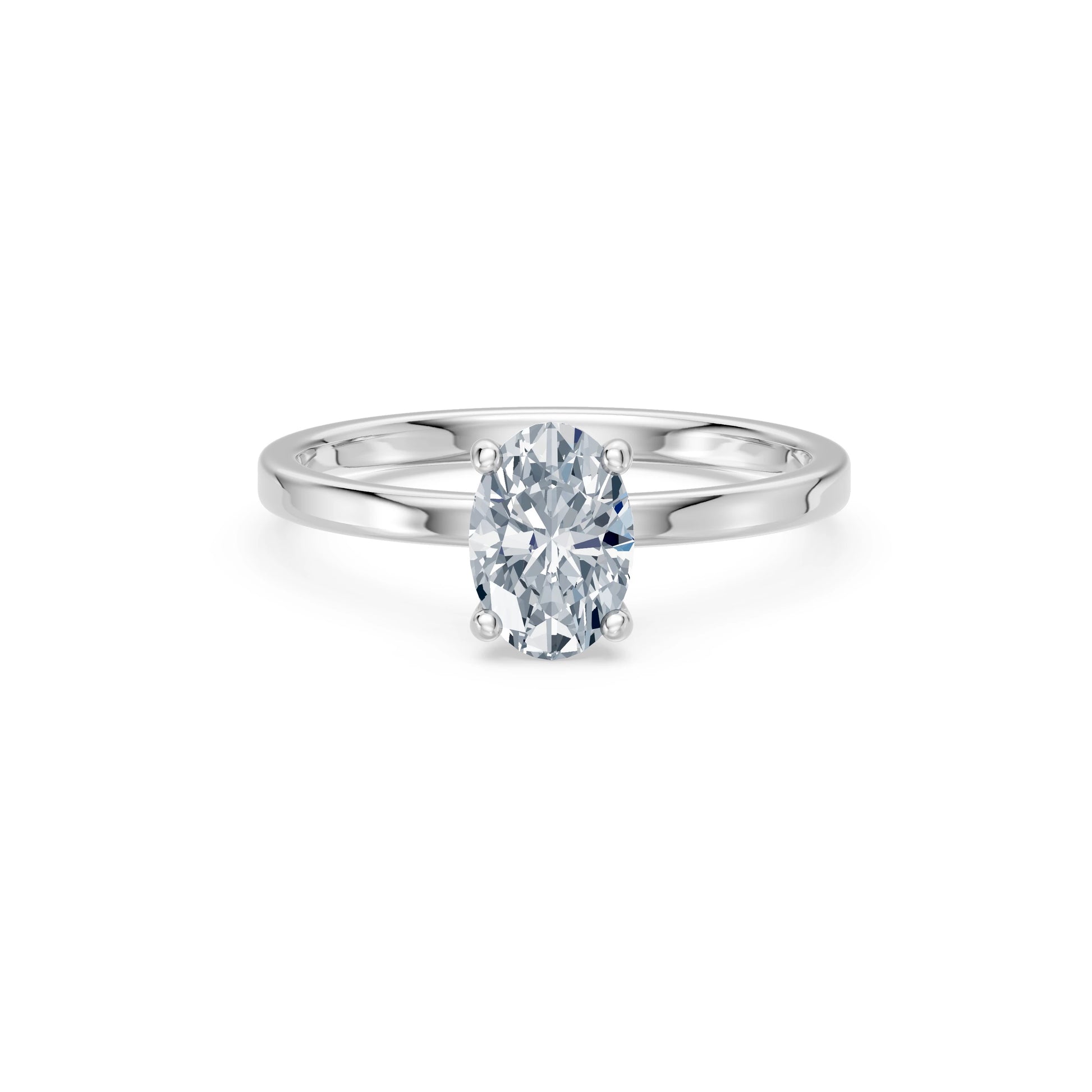 Oval Lab Grown Diamond Solitaire Engagement Ring 1.0ct by Qutahia Jewellery