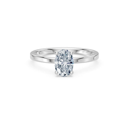 Oval Lab Grown Diamond Solitaire Engagement Ring 1.0ct by Qutahia Jewellery