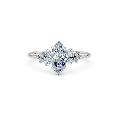 Marquise Lab Grown Diamond Classic Pave Eternity Ring 1.0ct by Qutahia Jewellery