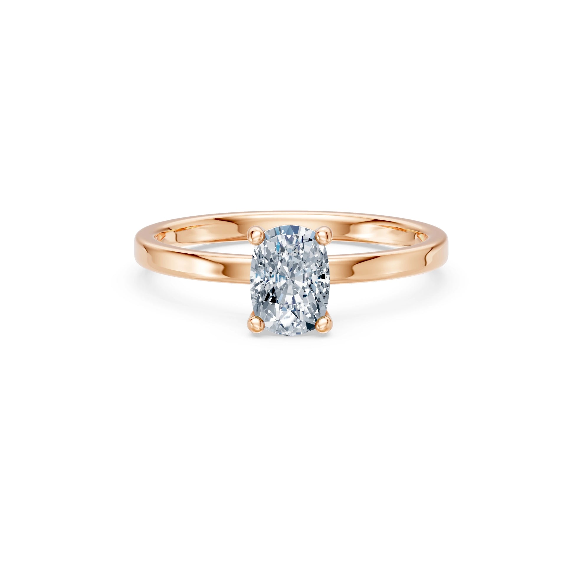 Cushion Lab Grown Diamond Solitaire Engagement Ring 1.0ct by Qutahia Jewellery