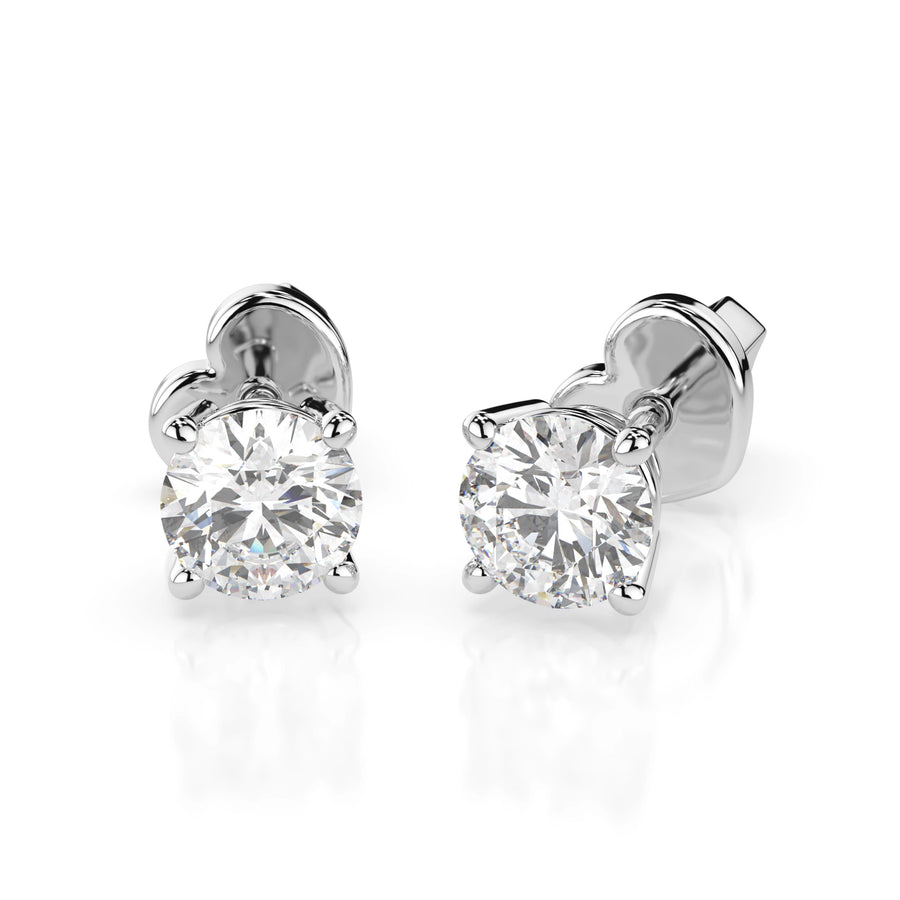 Diamond Stud Earrings Round 0.5ct by Qutahia Jewellery