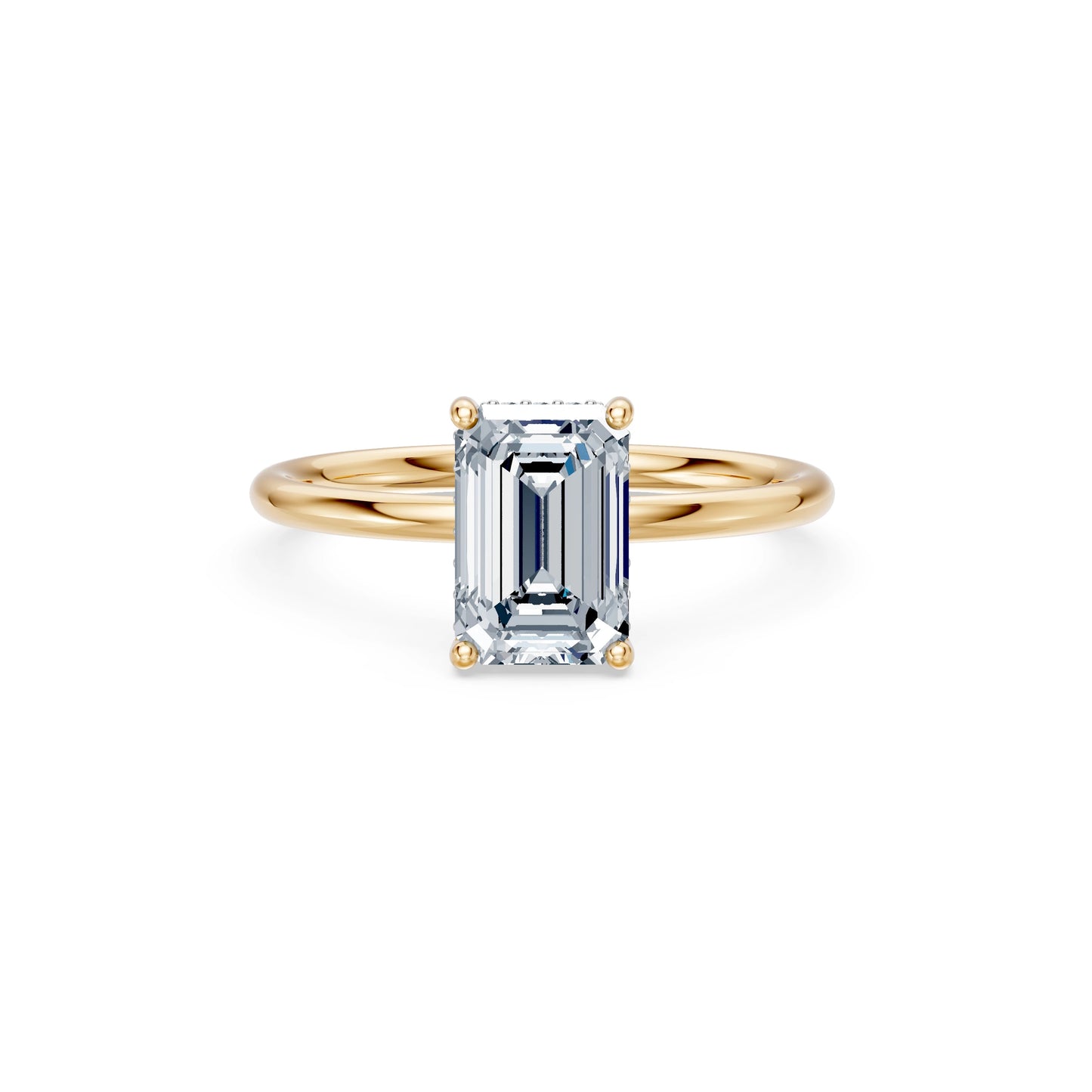 Emerald Lab Grown Diamond Micro Pave Engagement Ring 2.0ct by Qutahia Jewellery