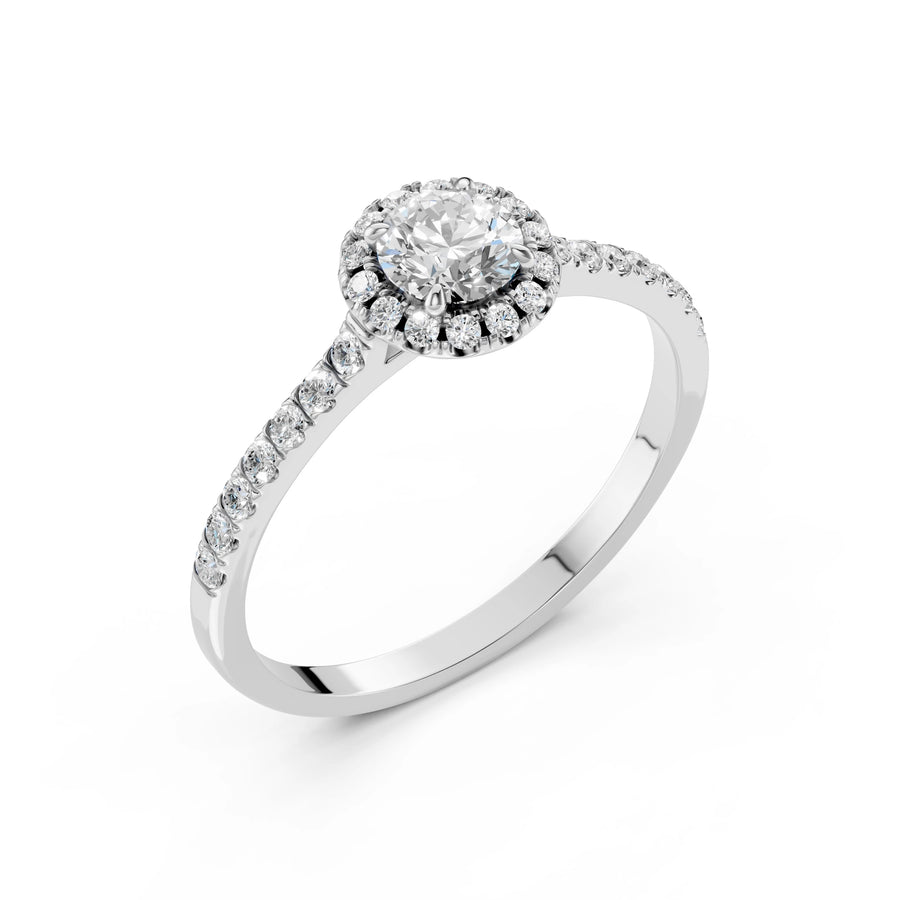 Solitaire Eternity Diamond Ring Round 0.5ct by Qutahia Jewellery