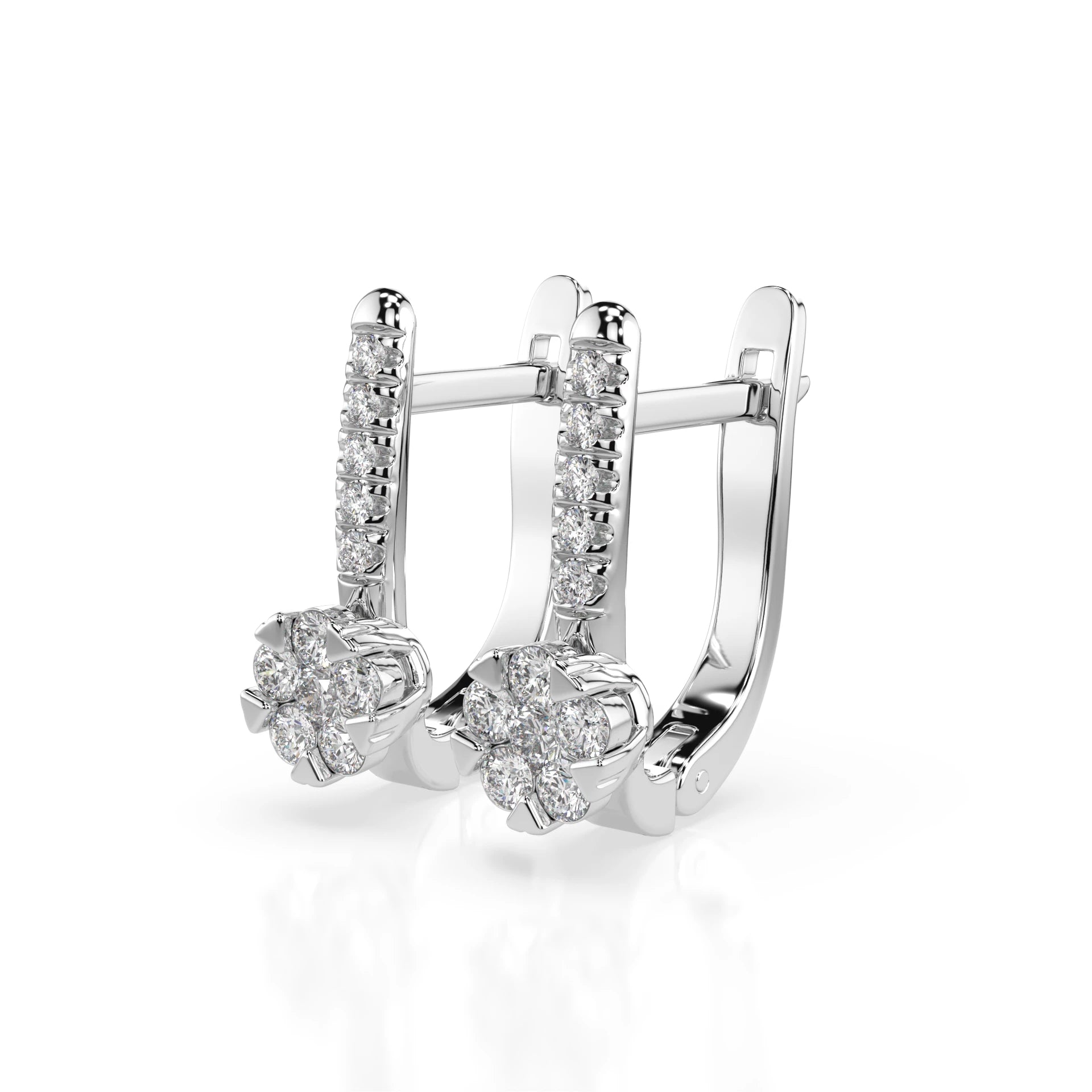 Illusion Earring (Round), 0.06 ct — 102-10015/4(2.0)