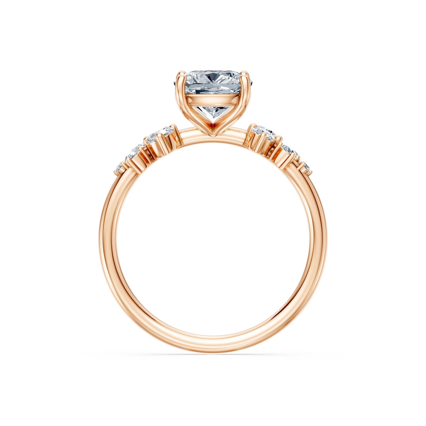 Cushion Lab Grown Diamond Classic Pave Eternity Ring 2.0ct by Qutahia Jewellery