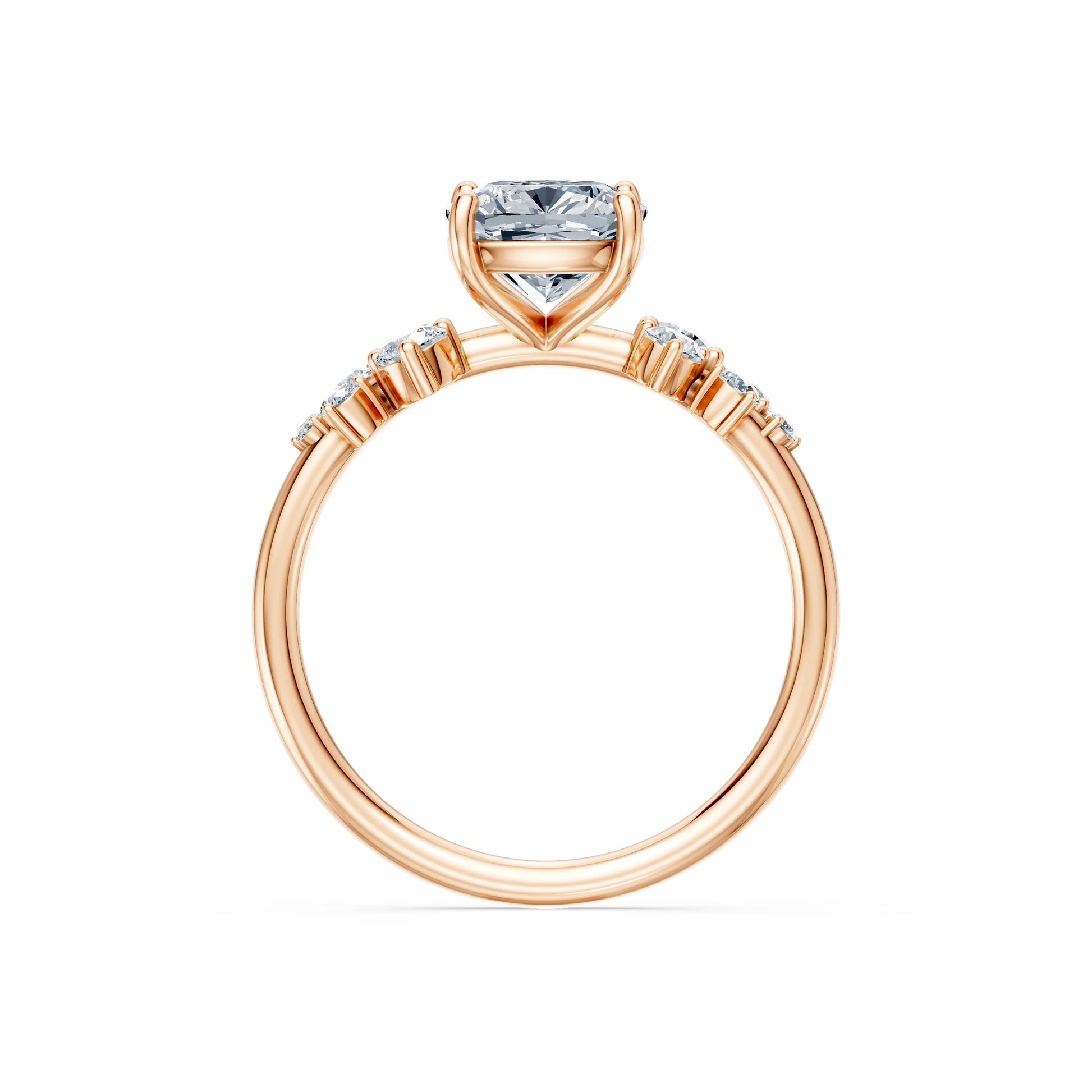 Cushion Lab Grown Diamond Classic Pave Eternity Ring 2.0ct by Qutahia Jewellery