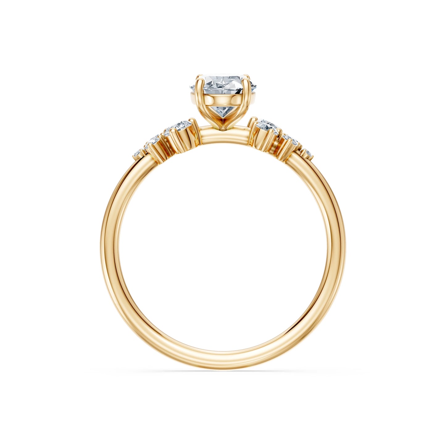 Oval Lab Grown Diamond Classic Pave Eternity Ring 1.0ct by Qutahia Jewellery