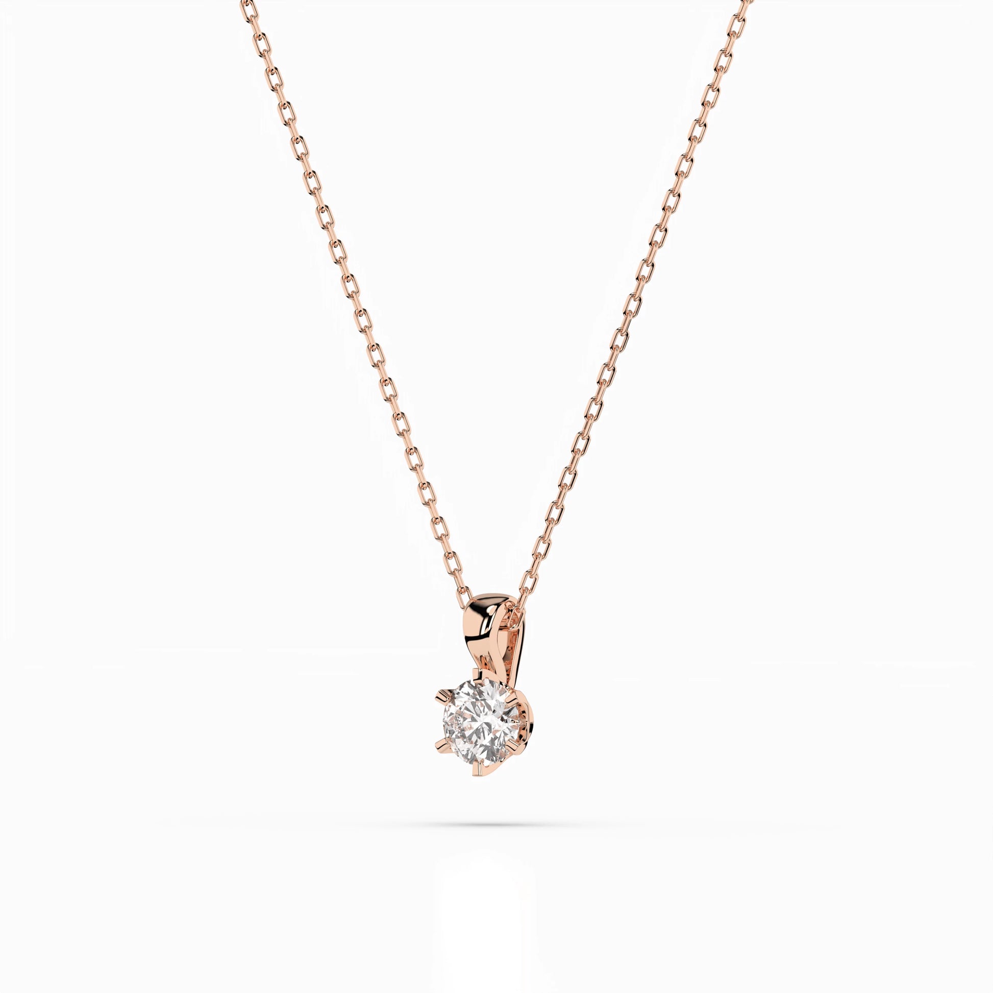 Solitaire Necklace (Round), 0.15 ct — 104-10004(3.4)