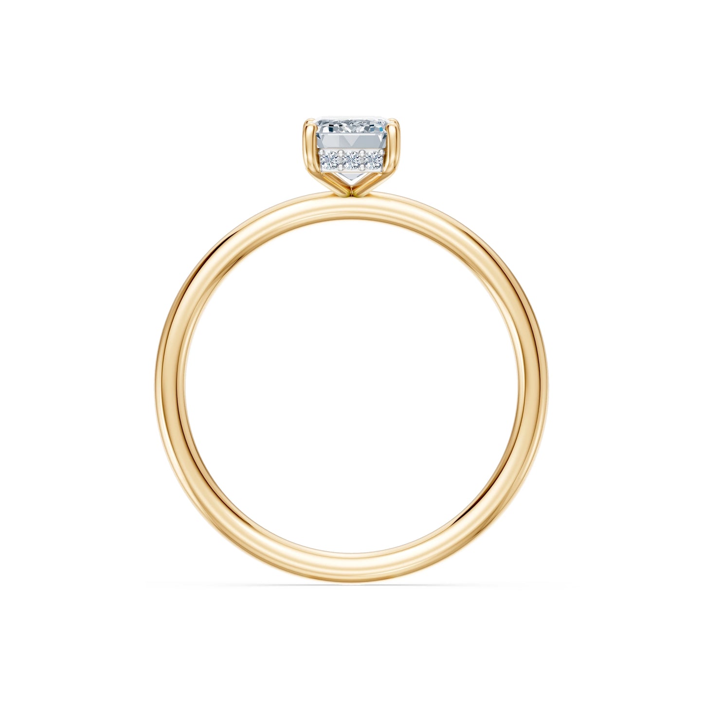 Emerald Lab Grown Diamond Micro Pave Engagement Ring 1.0ct by Qutahia Jewellery