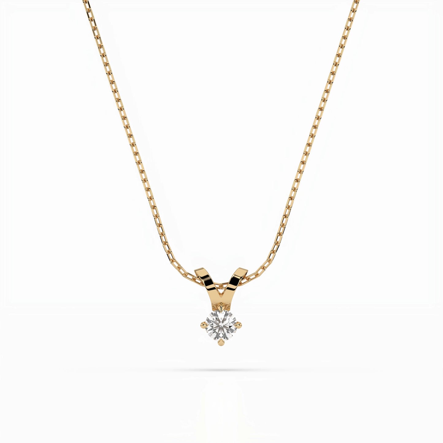 Solitaire Necklace (Round), 0.2 ct — 104-10037(3.7)