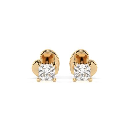 Solitaire Butterfly Earring (Princess), 0.2 ct — 102-10113(2.5)PR