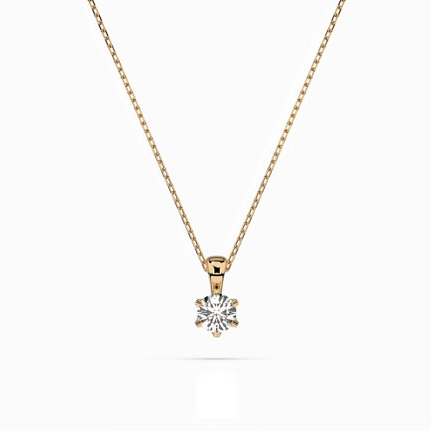 Solitaire Necklace (Round), 0.2 ct — 104-10004(3.7)
