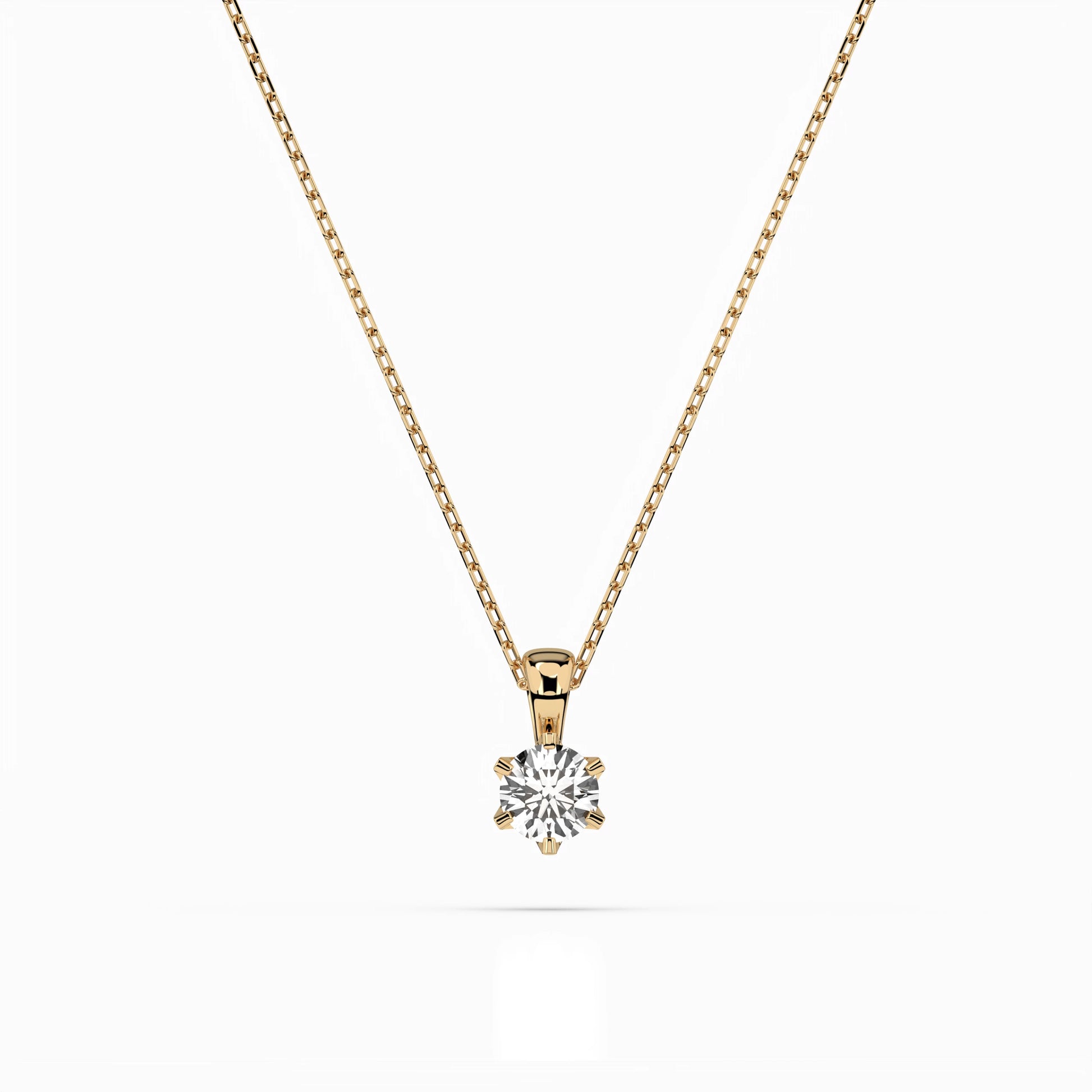 Solitaire Necklace (Round), 0.2 ct — 104-10004(3.7)