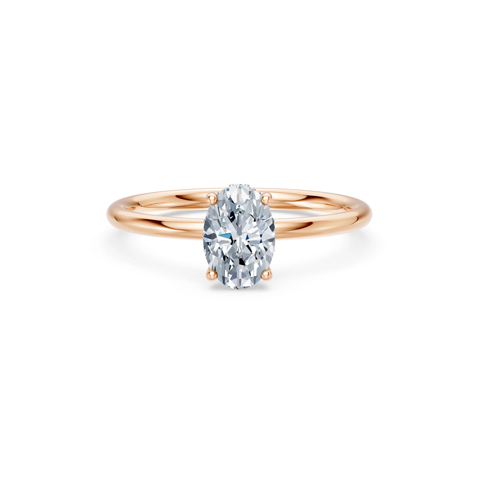 Oval Lab Grown Diamond Micro Pave Engagement Ring 1.0ct by Qutahia Jewellery