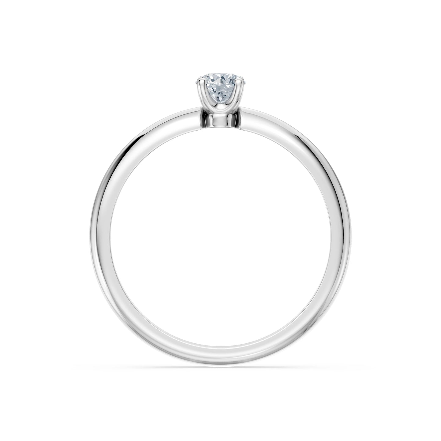 Round Brilliant Diamond Slim Solitaire Engagement Ring 0.2ct by Qutahia Jewellery