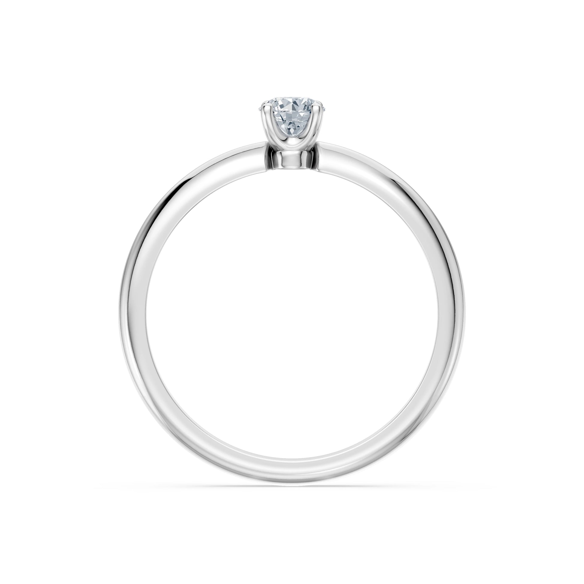 Round Brilliant Diamond Slim Solitaire Engagement Ring 0.2ct by Qutahia Jewellery