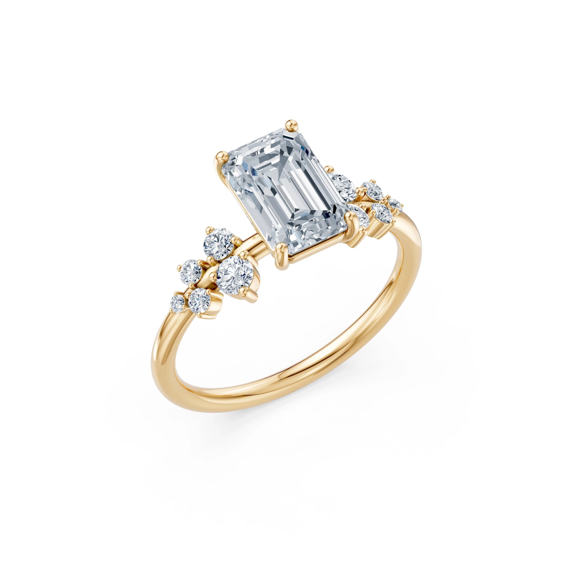 Emerald Lab Grown Diamond Classic Pave Eternity Ring 2.0ct by Qutahia Jewellery