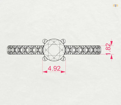 Solitaire Eternity Ring (Round), 0.4 ct — 101-10094(4.7)