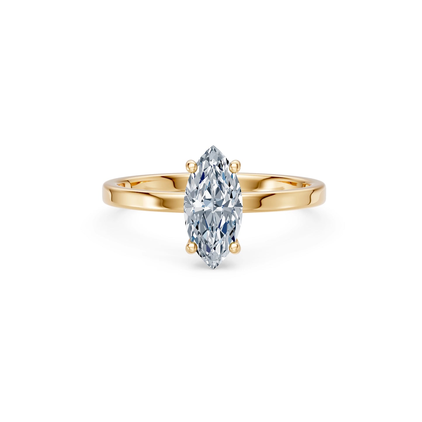 Marquise Lab Grown Diamond Solitaire Engagement Ring 1.0ct by Qutahia Jewellery