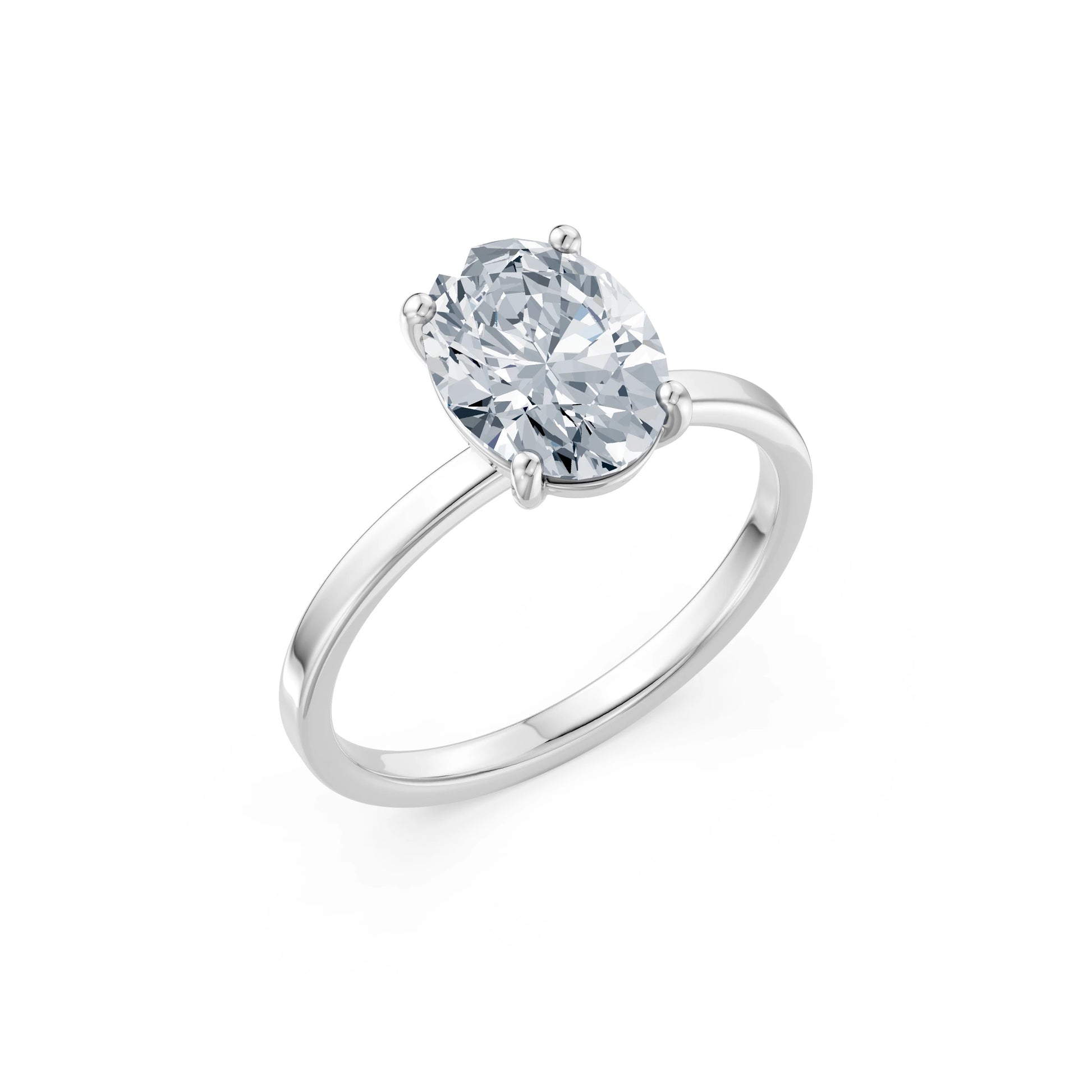 Oval Lab Grown Diamond Solitaire Engagement Ring 2.0ct by Qutahia Jewellery