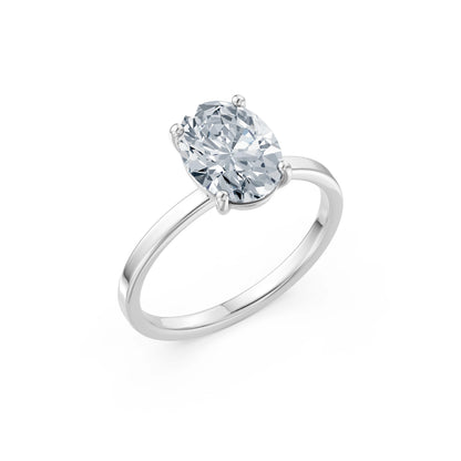 Oval Lab Grown Diamond Solitaire Engagement Ring 2.0ct by Qutahia Jewellery
