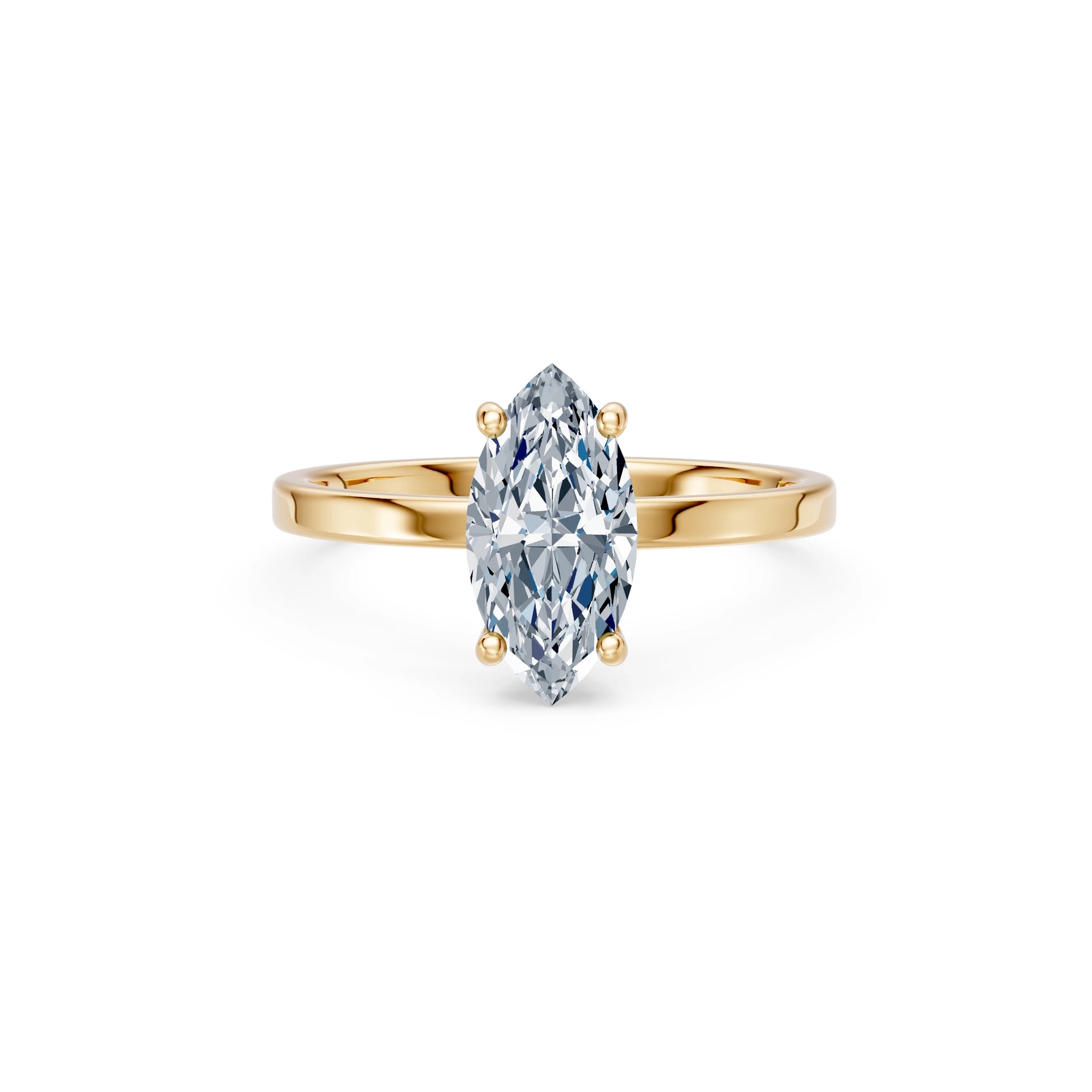 Marquise Lab Grown Diamond Solitaire Engagement Ring 1.5ct by Qutahia Jewellery