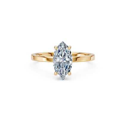 Marquise Lab Grown Diamond Solitaire Engagement Ring 1.5ct by Qutahia Jewellery
