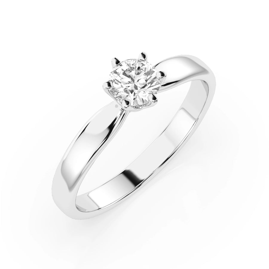 Solitaire Diamond Ring Round 0.25ct by Qutahia Jewellery