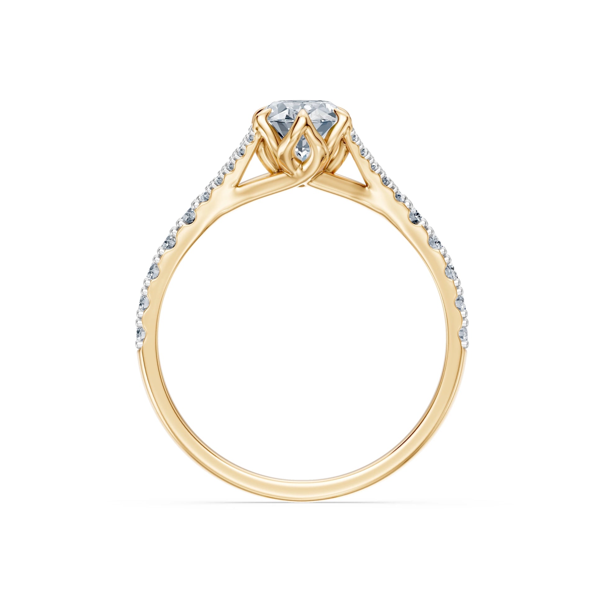 Oval Lab Grown Diamond Micro Pave Eternity Ring 1.0ct by Qutahia Jewellery