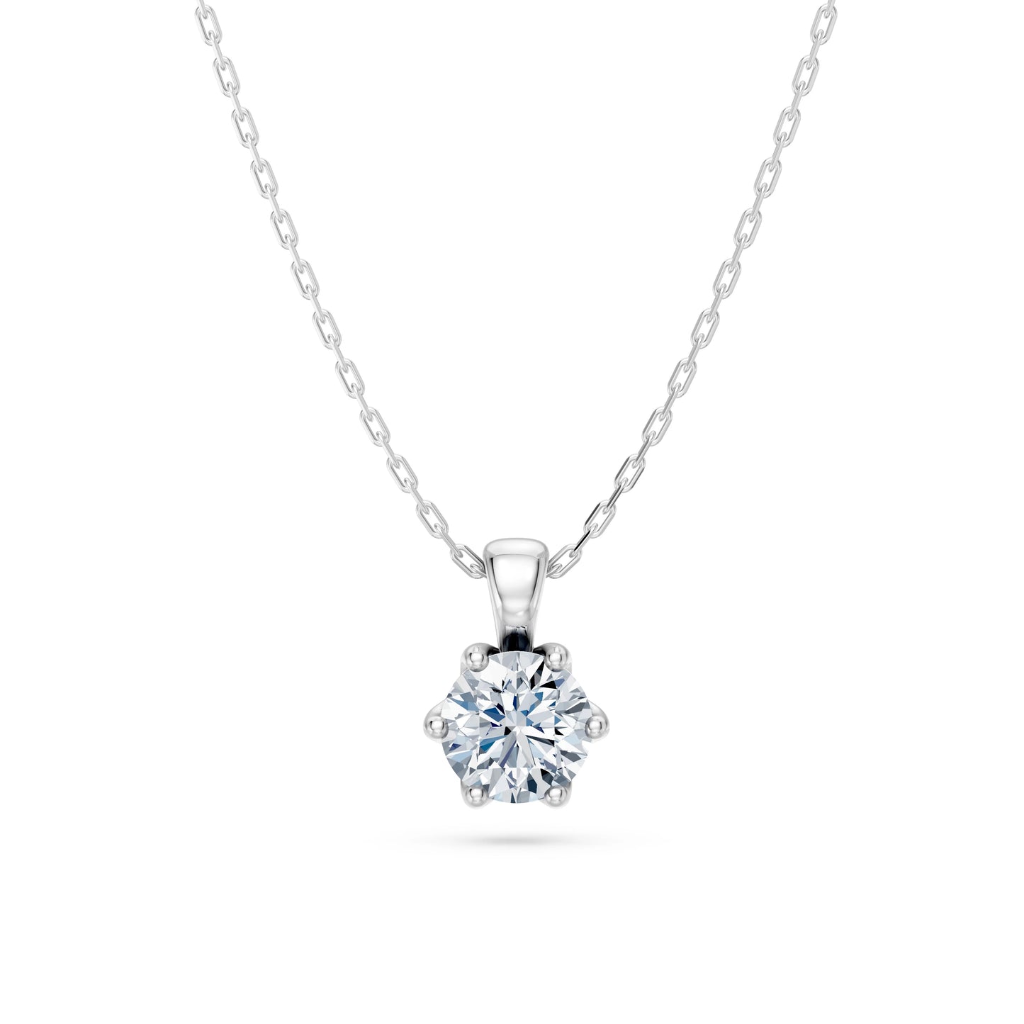 Round Brilliant Diamond Solitaire Necklace 0.5ct by Qutahia Jewellery
