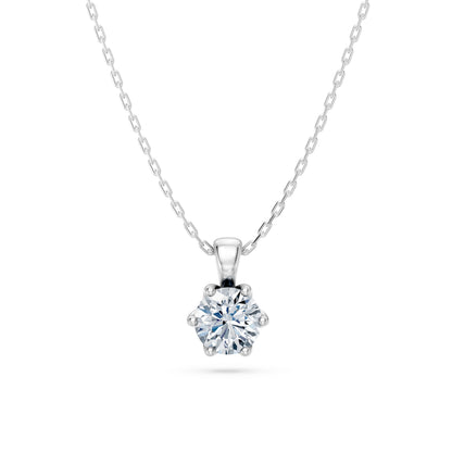 Round Brilliant Diamond Solitaire Necklace 0.5ct by Qutahia Jewellery
