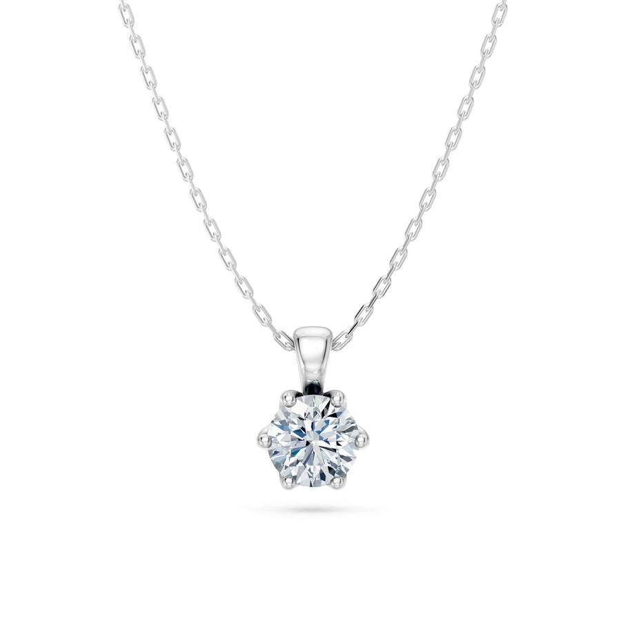 Round Brilliant Diamond Solitaire Necklace 0.5ct by Qutahia Jewellery
