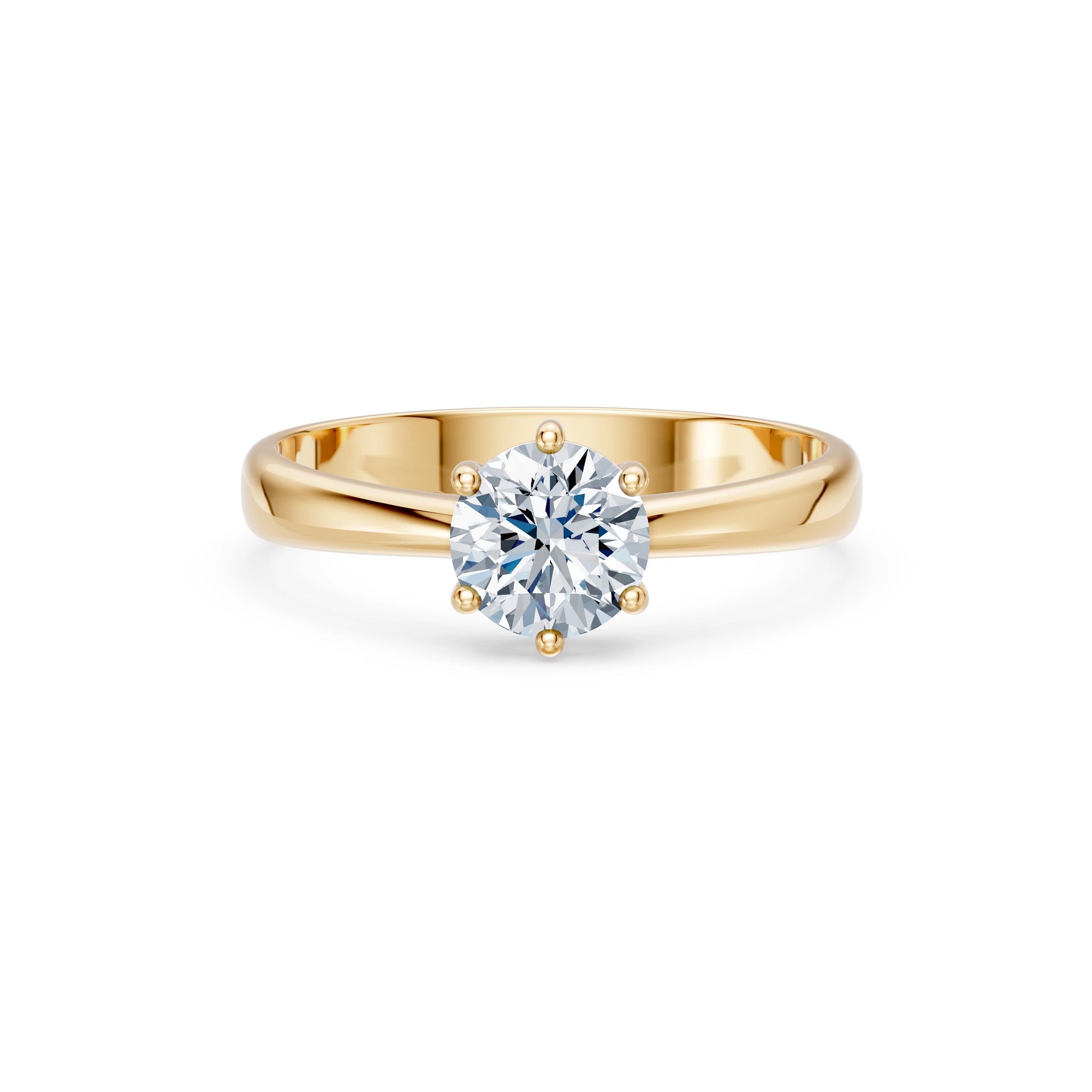 Round Brilliant Diamond Classic Solitaire Engagement Ring 1.0ct by Qutahia Jewellery