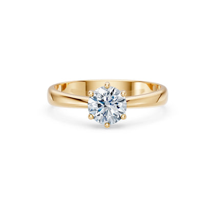Round Brilliant Diamond Classic Solitaire Engagement Ring 1.0ct by Qutahia Jewellery