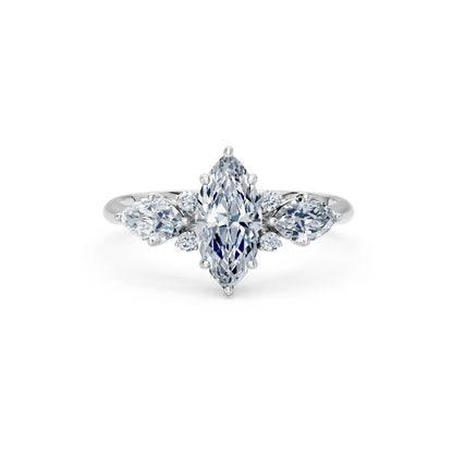 Marquise Lab Grown Diamond Side Stone Eternity Ring 1.0ct by Qutahia Jewellery