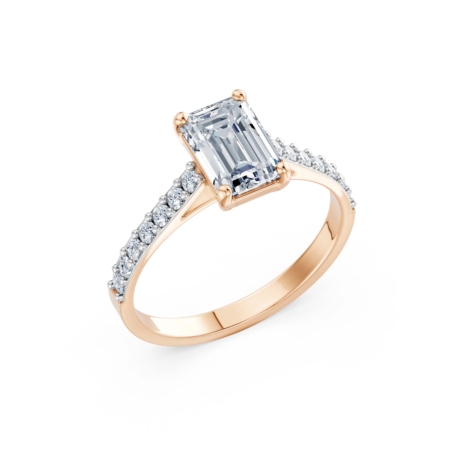 Emerald Lab Grown Diamond Slim Pave Eternity Ring 1.5ct by Qutahia Jewellery
