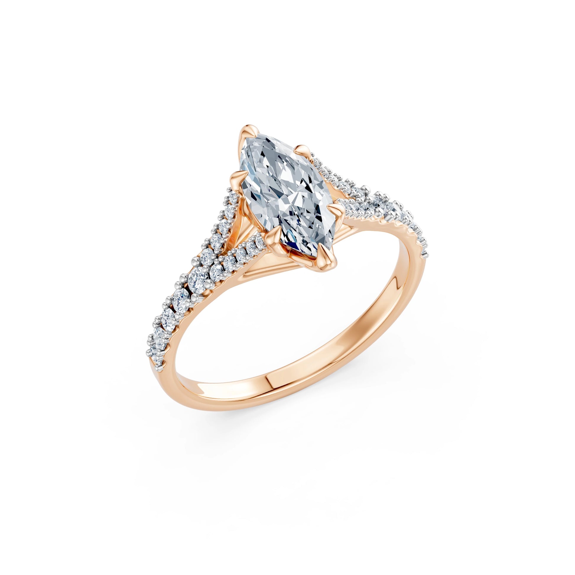Marquise Lab Grown Diamond Micro Pave Eternity Ring 1.0ct by Qutahia Jewellery